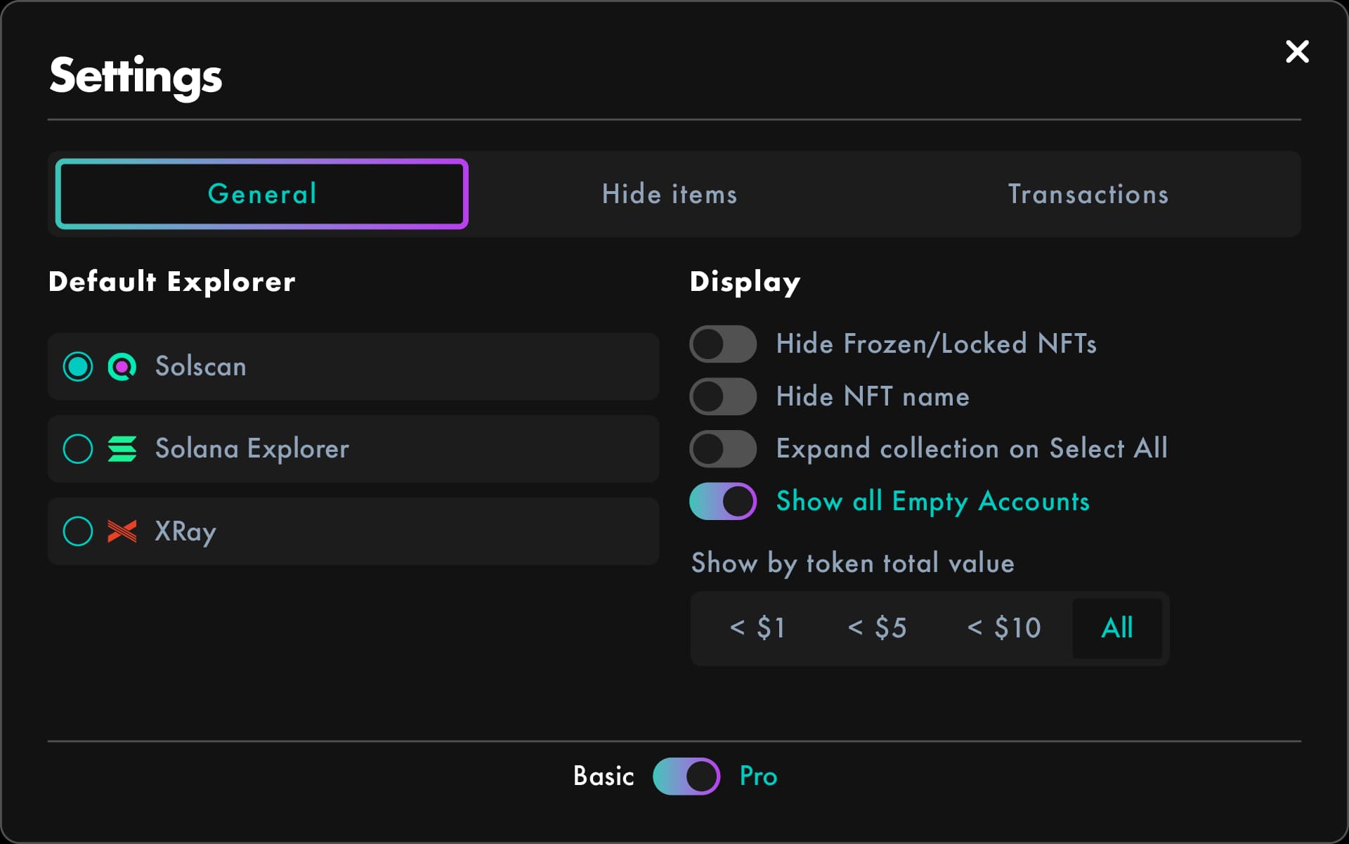 Show all Empty Accounts info